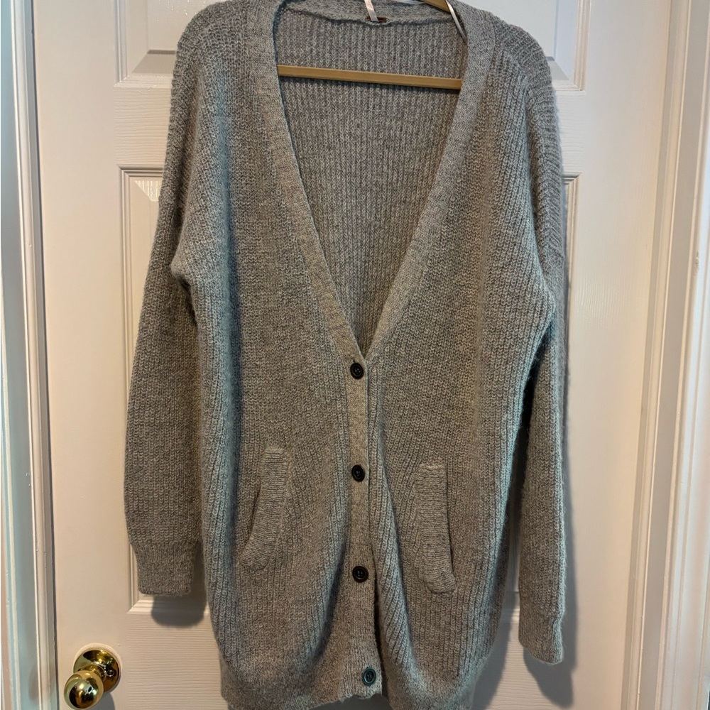 Free People Gray Women's Cardigan Sweater